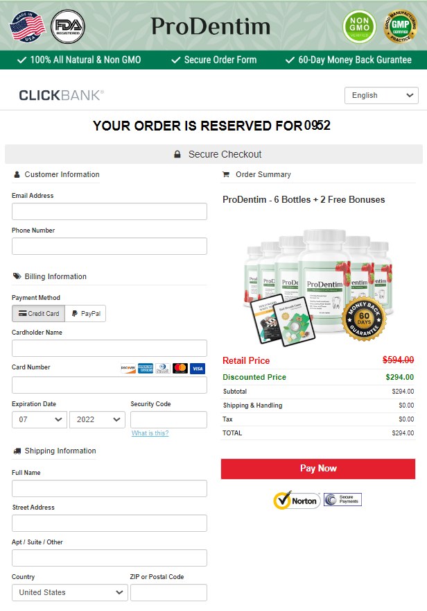 ProDentim - Secure checkout page